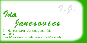 ida jancsovics business card